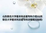 山东联合大学是本科还是专科介绍(山东联合大学是本科还是专科详细情况如何)
