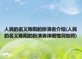 人民的名义陈阳的扮演者介绍(人民的名义陈阳的扮演者详细情况如何)