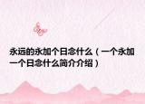 永远的永加个日念什么（一个永加一个日念什么简介介绍）