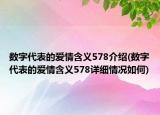 数字代表的爱情含义578介绍(数字代表的爱情含义578详细情况如何)