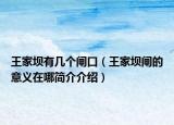 王家坝有几个闸口（王家坝闸的意义在哪简介介绍）