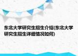 东北大学研究生招生介绍(东北大学研究生招生详细情况如何)