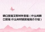 转口贸易又称对外贸易（什么叫转口贸易 什么叫对销贸易简介介绍）