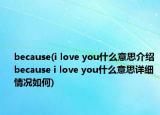 because(i love you什么意思介绍 because i love you什么意思详细情况如何)