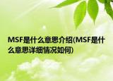 MSF是什么意思介绍(MSF是什么意思详细情况如何)