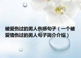 被爱伤过的男人伤感句子（一个被爱情伤过的男人句子简介介绍）