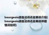 bourgeois源自法语还是英语介绍(bourgeois源自法语还是英语详细情况如何)