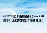 mx250显卡百度百科（mx250属于什么档次的显卡简介介绍）