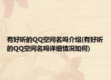 有好听的QQ空间名吗介绍(有好听的QQ空间名吗详细情况如何)