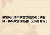 侠客风云传风吹雪攻略要点（侠客风云传风吹雪攻略是什么简介介绍）