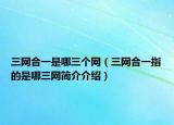 三网合一是哪三个网（三网合一指的是哪三网简介介绍）
