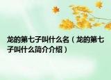 龙的第七子叫什么名（龙的第七子叫什么简介介绍）