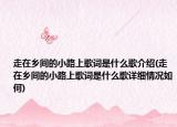 走在乡间的小路上歌词是什么歌介绍(走在乡间的小路上歌词是什么歌详细情况如何)