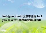 fuck(you love什么意思介绍 fuck you love什么意思详细情况如何)