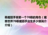 恶魔猎手需要一个70级的角色（魔兽世界70恶魔猎手出生多少级简介介绍）