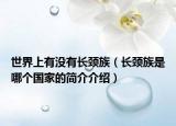 世界上有没有长颈族（长颈族是哪个国家的简介介绍）