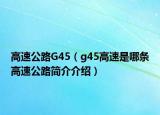 高速公路G45（g45高速是哪条高速公路简介介绍）