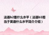 法语b2是什么水平（法语b1相当于英语什么水平简介介绍）