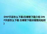 DNF手游怎么下载(在哪里下载介绍 DNF手游怎么下载 在哪里下载详细情况如何)