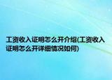 工资收入证明怎么开介绍(工资收入证明怎么开详细情况如何)