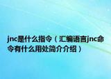 jnc是什么指令（汇编语言jnc命令有什么用处简介介绍）