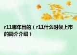 r11哪年出的（r11什么时候上市的简介介绍）
