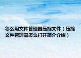 怎么用文件管理器压缩文件（压缩文件管理器怎么打开简介介绍）