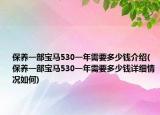 保养一部宝马530一年需要多少钱介绍(保养一部宝马530一年需要多少钱详细情况如何)