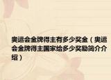 奥运会金牌得主有多少奖金（奥运会金牌得主国家给多少奖励简介介绍）