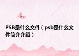 PSB是什么文件（psb是什么文件简介介绍）