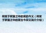 舜发于畎亩之中的发的今义（舜发于畎亩之中的发古今异义简介介绍）