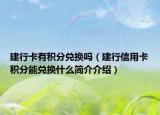 建行卡有积分兑换吗（建行信用卡积分能兑换什么简介介绍）