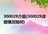 300029介绍(300029详细情况如何)