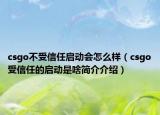 csgo不受信任启动会怎么样（csgo受信任的启动是啥简介介绍）