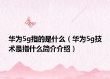 华为5g指的是什么（华为5g技术是指什么简介介绍）