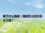 属于什么海域（海域怎么划分简介介绍）
