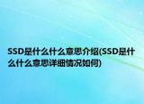 SSD是什么什么意思介绍(SSD是什么什么意思详细情况如何)