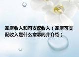 家庭收入和可支配收入（家庭可支配收入是什么意思简介介绍）