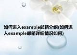 如何进入example邮箱介绍(如何进入example邮箱详细情况如何)