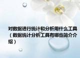 对数据进行统计和分析用什么工具（数据统计分析工具有哪些简介介绍）