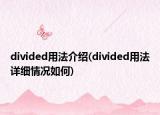 divided用法介绍(divided用法详细情况如何)