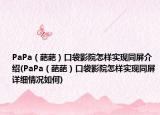 PaPa（葩葩）口袋影院怎样实现同屏介绍(PaPa（葩葩）口袋影院怎样实现同屏详细情况如何)