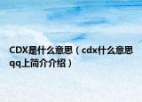 CDX是什么意思（cdx什么意思qq上简介介绍）