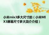 小米mix3多大尺寸的（小米MIX3屏幕尺寸多大简介介绍）