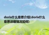 doris什么意思介绍(doris什么意思详细情况如何)