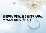 秦时明月中的石兰（秦时明月中石兰是不是虞姬简介介绍）
