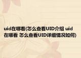 uid在哪看(怎么查看UID介绍 uid在哪看 怎么查看UID详细情况如何)