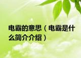 电霸的意思（电霸是什么简介介绍）