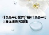 什么是平行世界介绍(什么是平行世界详细情况如何)
