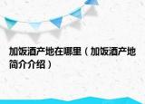 加饭酒产地在哪里（加饭酒产地简介介绍）